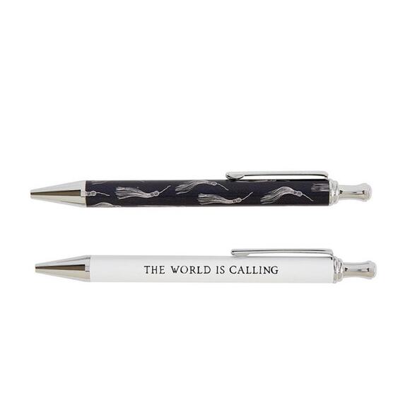 Boxed set Medium Point Ballpoint Pen Set The World is Calling message Black Ink - Picture 1 of 5